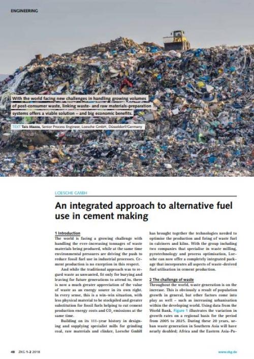 An Integrated Approach to Alternative Fuel use in Cement Making